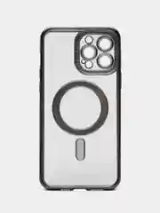 Серебряный чехол для айфон (iPhone) 11 12 13 14 15 16 Pro Max, MagSafe, прозрачный