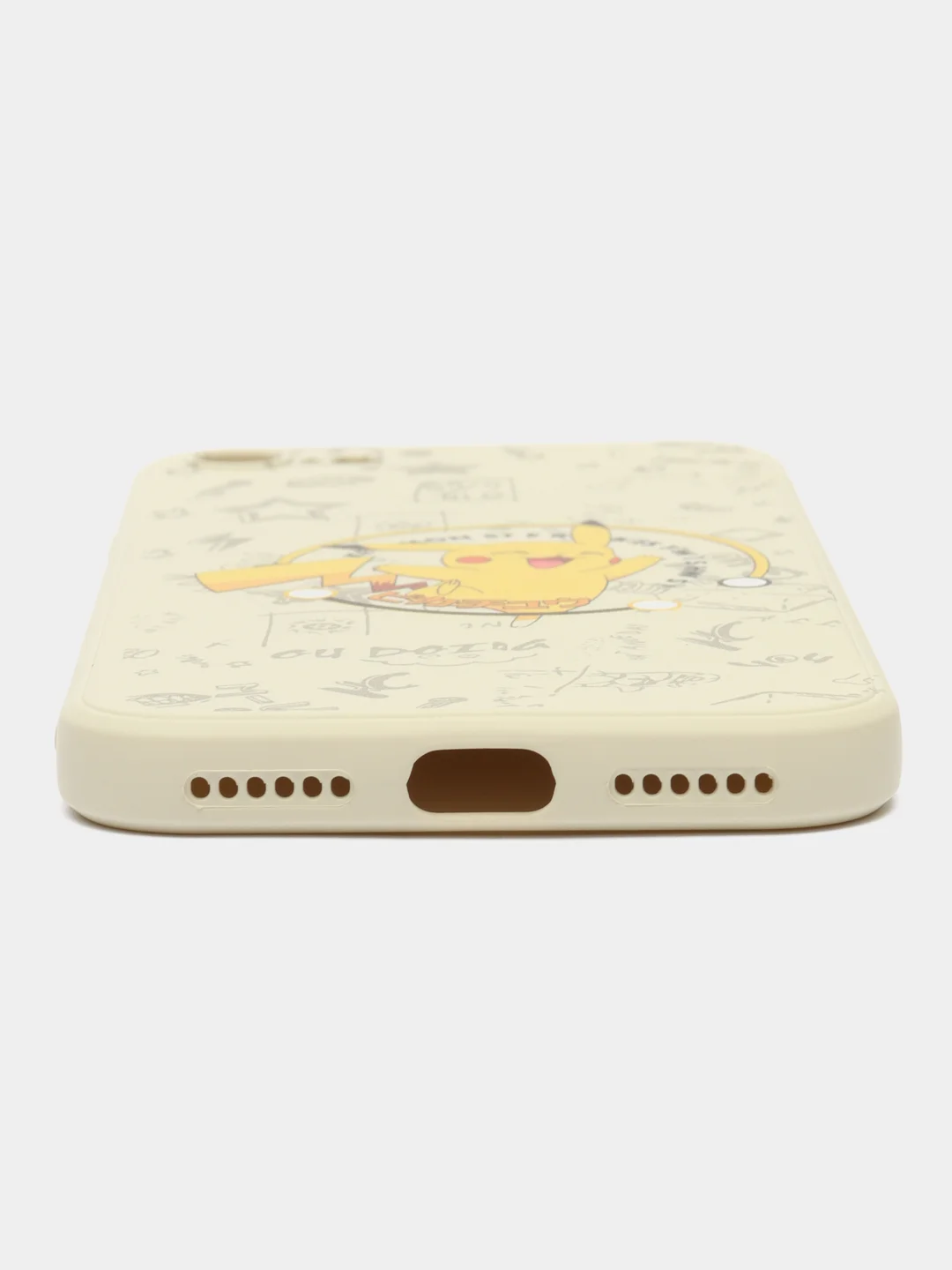 Бежевый чехол силиконовый Pokemon "Пикачу" для iPhone 7/8 Plus/XS/XR/SE Max/11/12 Pro Max/13
