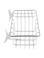 Корзинка-полка на 2-х присосках хромированная с мыльницей. 27x8x14 см