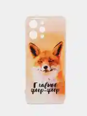 Оранжевый силиконовый чехол на Xiaomi Redmi 12 (Редми 12), прозрачный, с рисунком, защита камеры