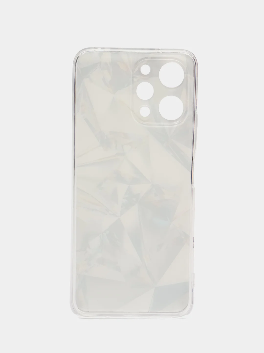 Серый металлик силиконовый чехол на Xiaomi Redmi 12 (Редми 12), прозрачный, с рисунком, защита камеры