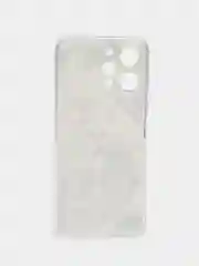 Серый металлик силиконовый чехол на Xiaomi Redmi 12 (Редми 12), прозрачный, с рисунком, защита камеры