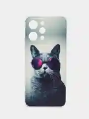 Синий меланж силиконовый чехол на Xiaomi Redmi 12 (Редми 12), прозрачный, с рисунком, защита камеры