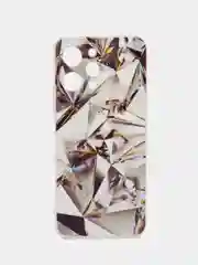 Серый металлик силиконовый чехол на Xiaomi Redmi 12 (Редми 12), прозрачный, с рисунком, защита камеры