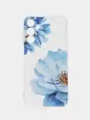 Лазурный силиконовый чехол на Samsung Galaxy A15 / Самсунг А15 прозрачный, с принтом, защита камеры