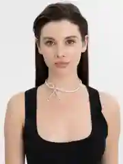 Чокер из жемчуга и шпинели с бантиком