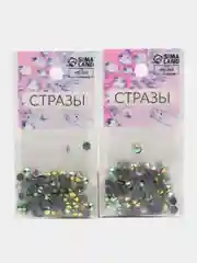 Стразы термоклеевые Усечённый конус, с голографией, стеклянные, SS16, d = 3,5 мм, 100 шт