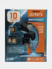 Микроскоп детский Юный ботаник, кратность х100, х400, х1200, подсветка