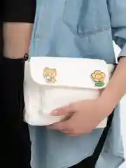 Белый женская сумка через плечо, холщовая
