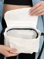 Белый женская сумка через плечо, холщовая