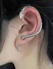 Серьга женская кафф, змея