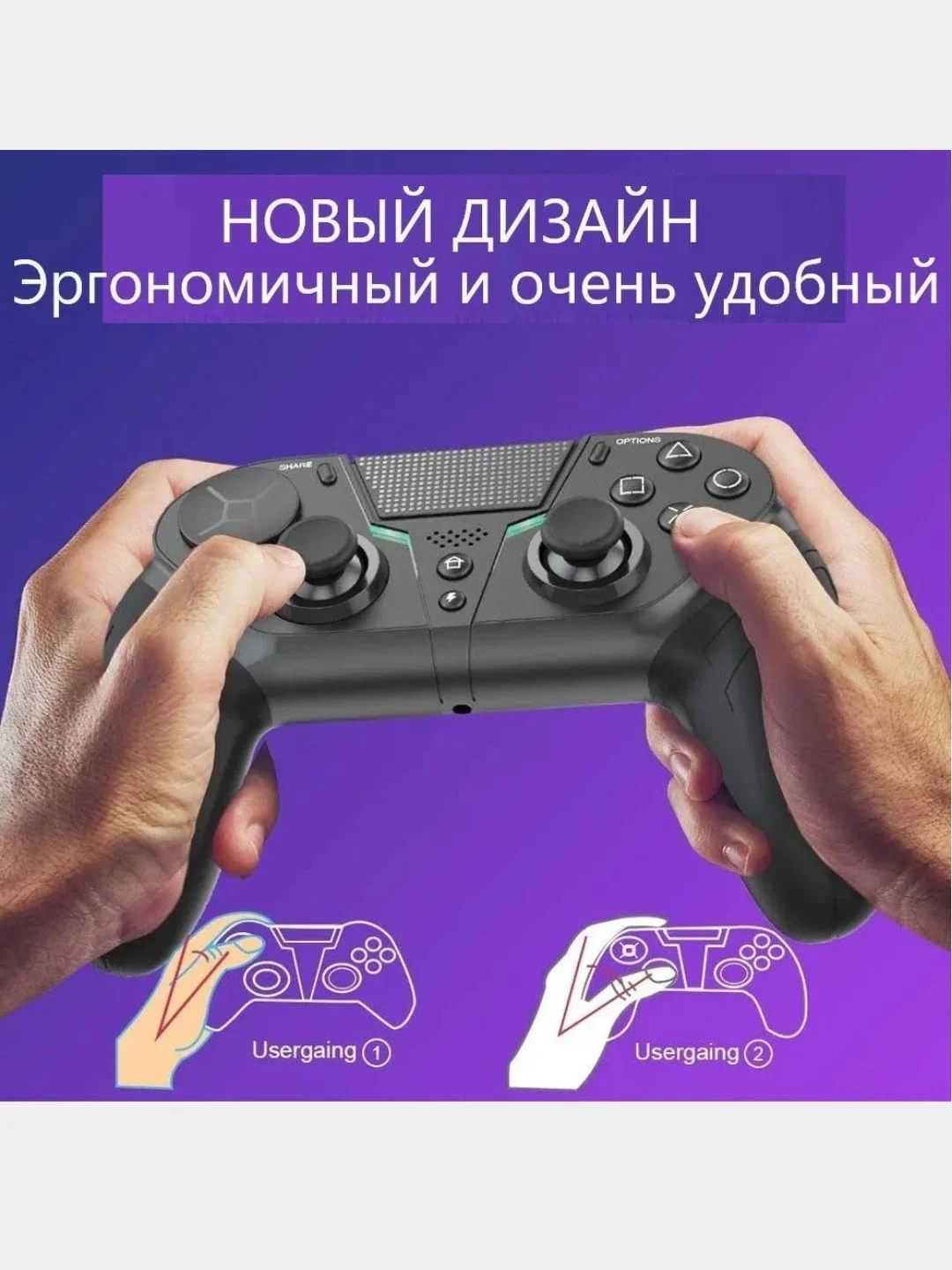 Черный джойстик беспроводной для PS4 / PS4 Slim / PS4 PRO  / PS3  Transformer