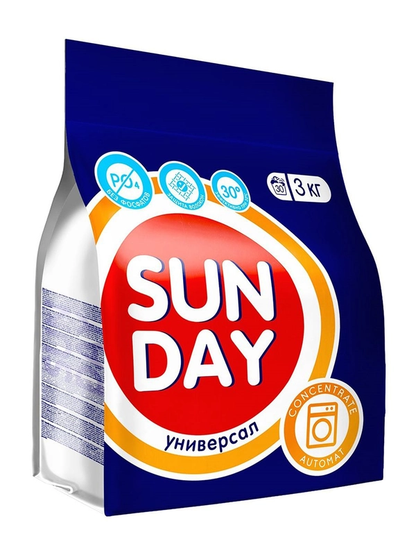 Стиральный порошок Sunday автомат, универсал 3 кг