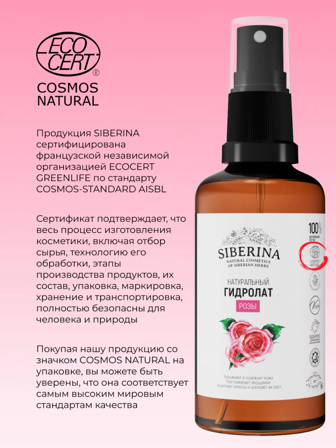Гидролат розы Siberina