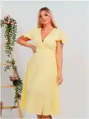 Лимонный платье женское, большие размеры