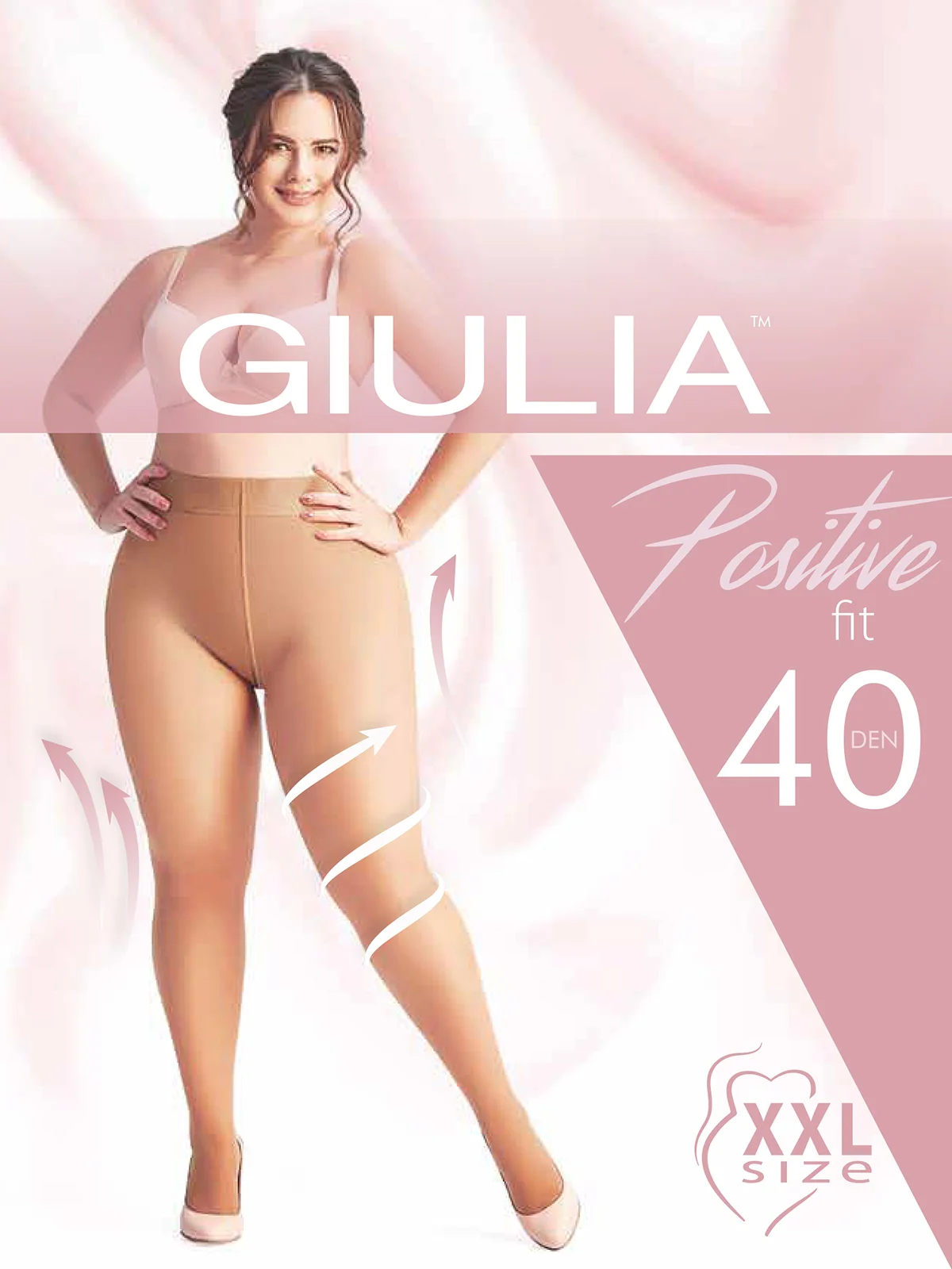 Карамельный колготки женские Giulia POSITIVE FIT 40 COMFORT больших размеров