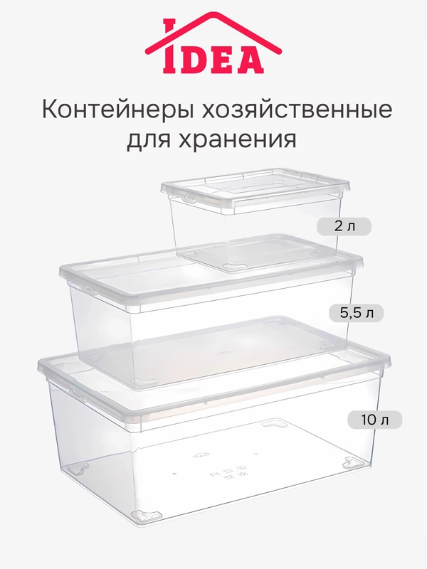 Контейнер / ящик прозрачный для хранения IDEA