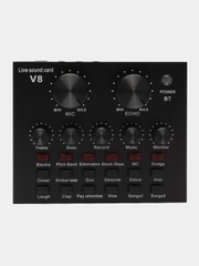 Внешняя звуковая карта V8 для микрофона, USB гарнитура блок, профессиональная аудиокарта