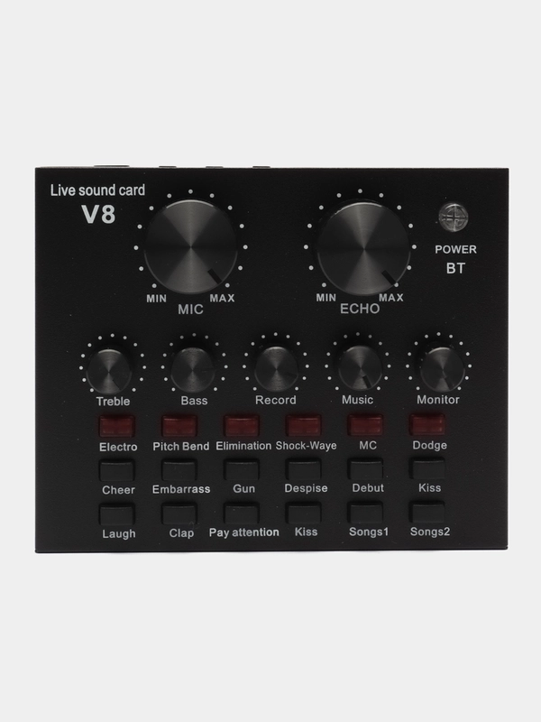 Внешняя звуковая карта V8 для микрофона, USB гарнитура блок, профессиональная аудиокарта