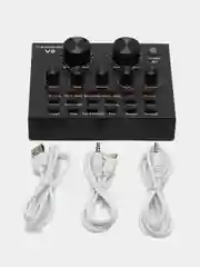 Внешняя звуковая карта V8 для микрофона, USB гарнитура блок, профессиональная аудиокарта