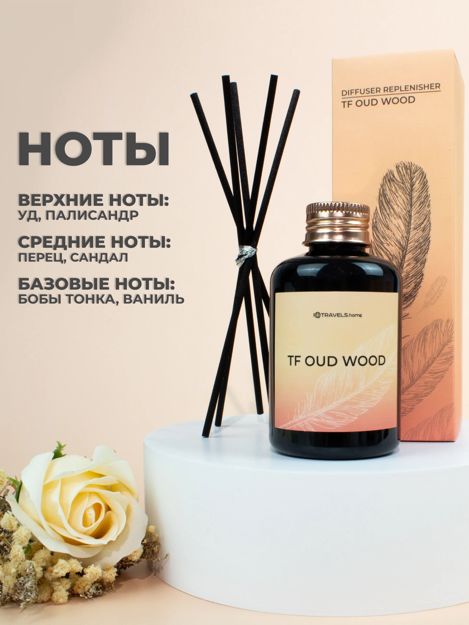 Черный ароматический диффузор для дома, наполнитель, 100 мл, 5 палочек из фиброволокна