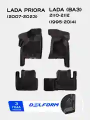Черный коврики в машину Lada 2110-2112 (1995-14) Lada Priora (2007-24) с бортами/EVA-ячейками