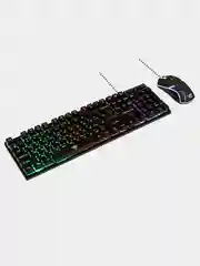 Черный проводной игровой набор KMG-2305U Nakatomi Gaming - клавиатура + мышь