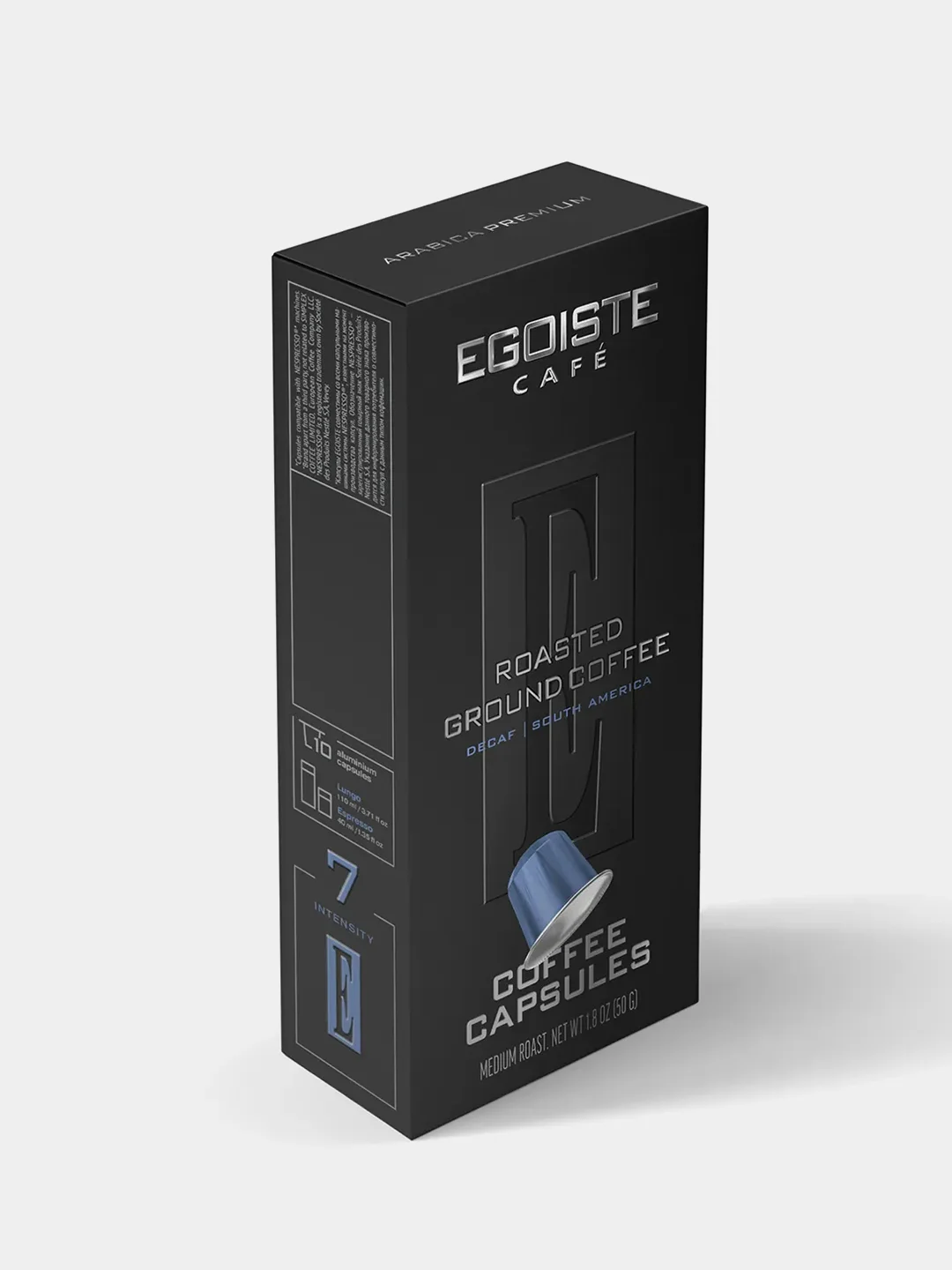 Кофе в капсулах молотый EGOISTE DECAF, 10 капсул по 5 г