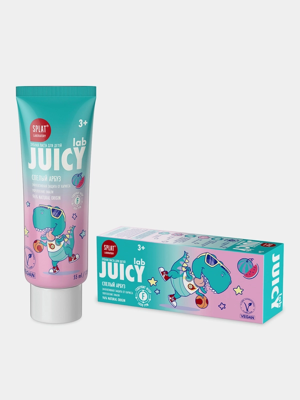 Зубная паста детская Splat JUICY LAB "Арбуз", со фтором, 55 мл