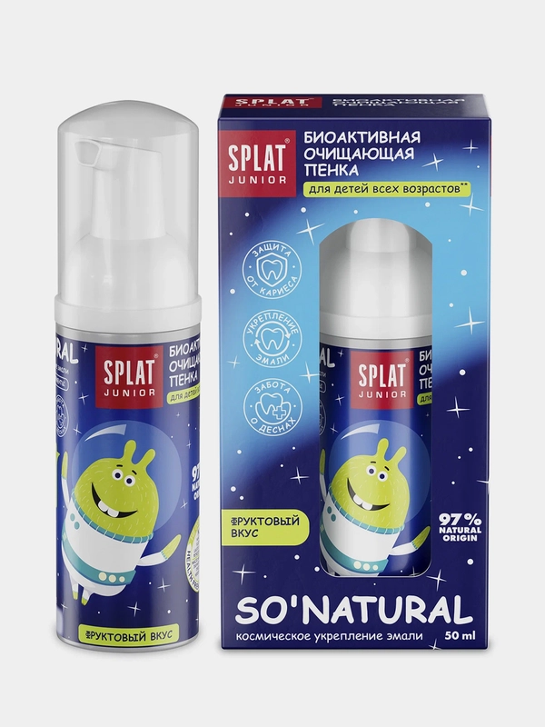 Пенка детская для полости рта Splat JUNIOR Magic Foam, кальций и молочные ферменты, 50 мл