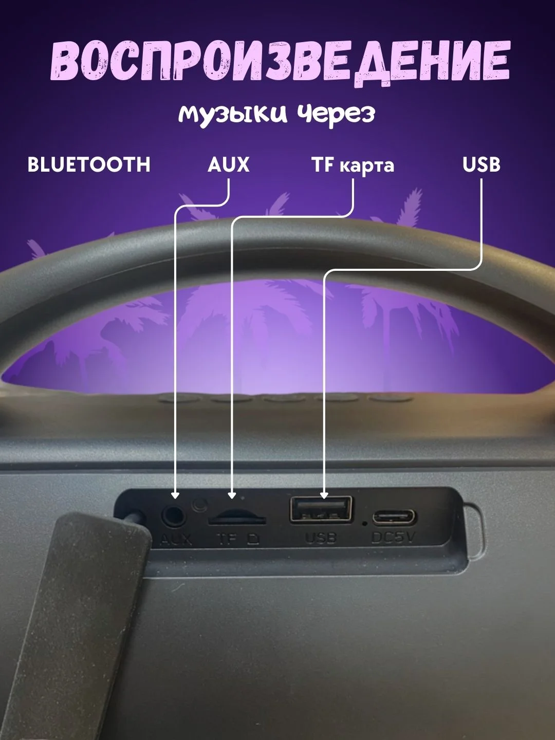 Беспроводная караоке система для дома с двумя беспроводными микрофонами, bluetooth колонка