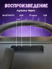 Беспроводная караоке система для дома с двумя беспроводными микрофонами, bluetooth колонка