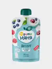 Десерт ФрутоНяня, из яблок, черники, вишни, малины, с 18 месяцев, 12 штук по 90 г