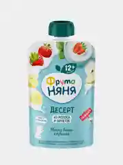Десерт ФрутоНяня, из яблок, бананов и клубники, с 12 месяцев, 12 штук по 90 г