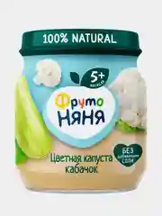 Пюре детское овощное ФрутоНяня, из цветной капусты и кабачков, с 5 месяцев, 110 г, 12 штук