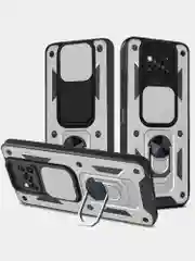 Серебряный чехол противоударный armors для Xiaomi Poco X3 и X3 Pro/Поко Х3 и Х3 Про с защитой камеры