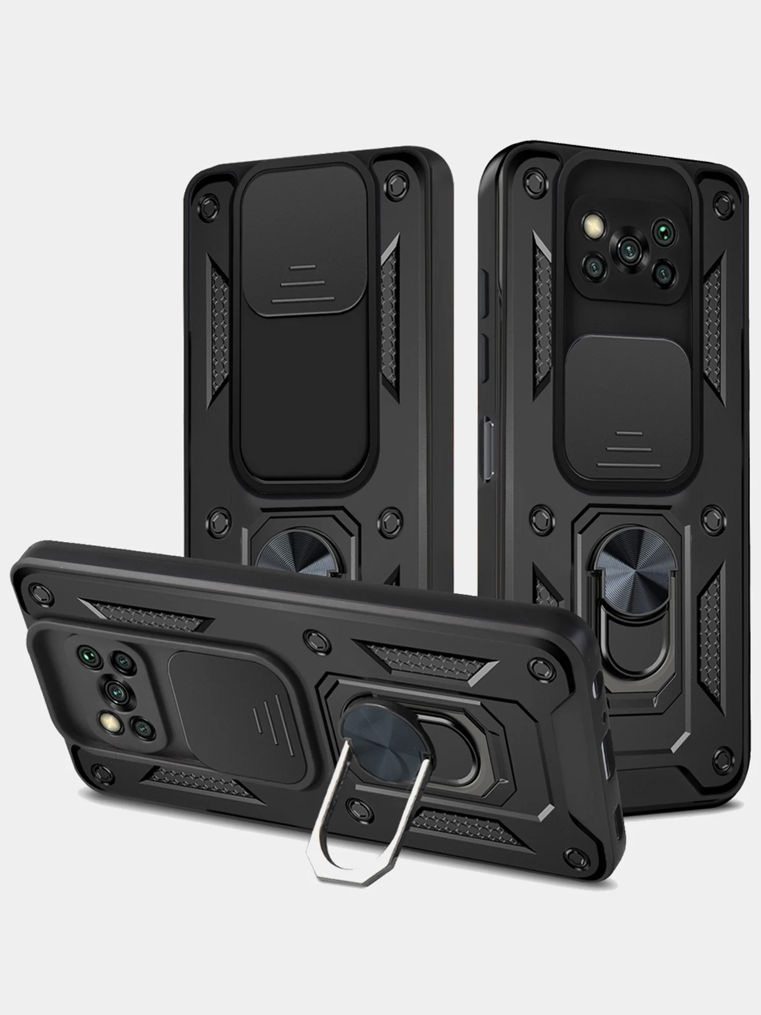 Черный чехол противоударный armors для Xiaomi Poco X3 и X3 Pro/Поко Х3 и Х3 Про с защитой камеры