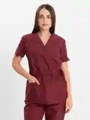 Бордовый медицинский костюм, женский