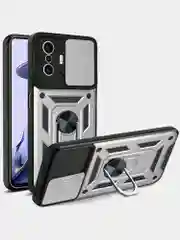 Серебряный чехол противоударный armors для Xiaomi 11T и 11T Pro/Сяоми 11Т и 11Т Про с защитой камеры