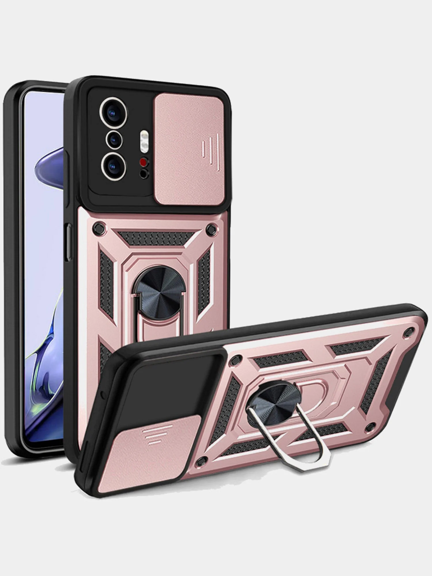 Розовый чехол противоударный armors для Xiaomi 11T и 11T Pro/Сяоми 11Т и 11Т Про с защитой камеры