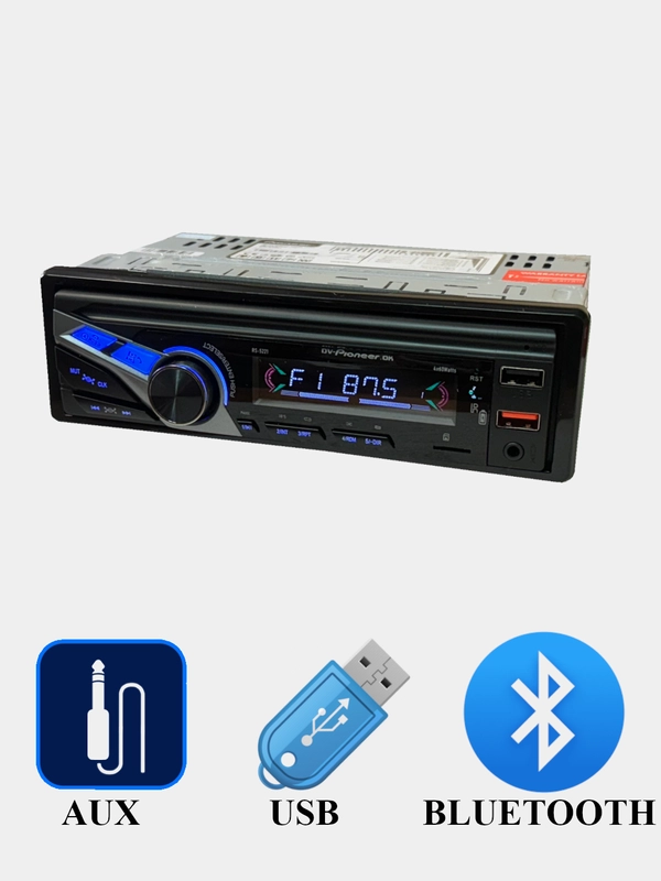 Автомагнитола 1 DIN RS-5221, Bluetooth, с громкой связью, 2 USB