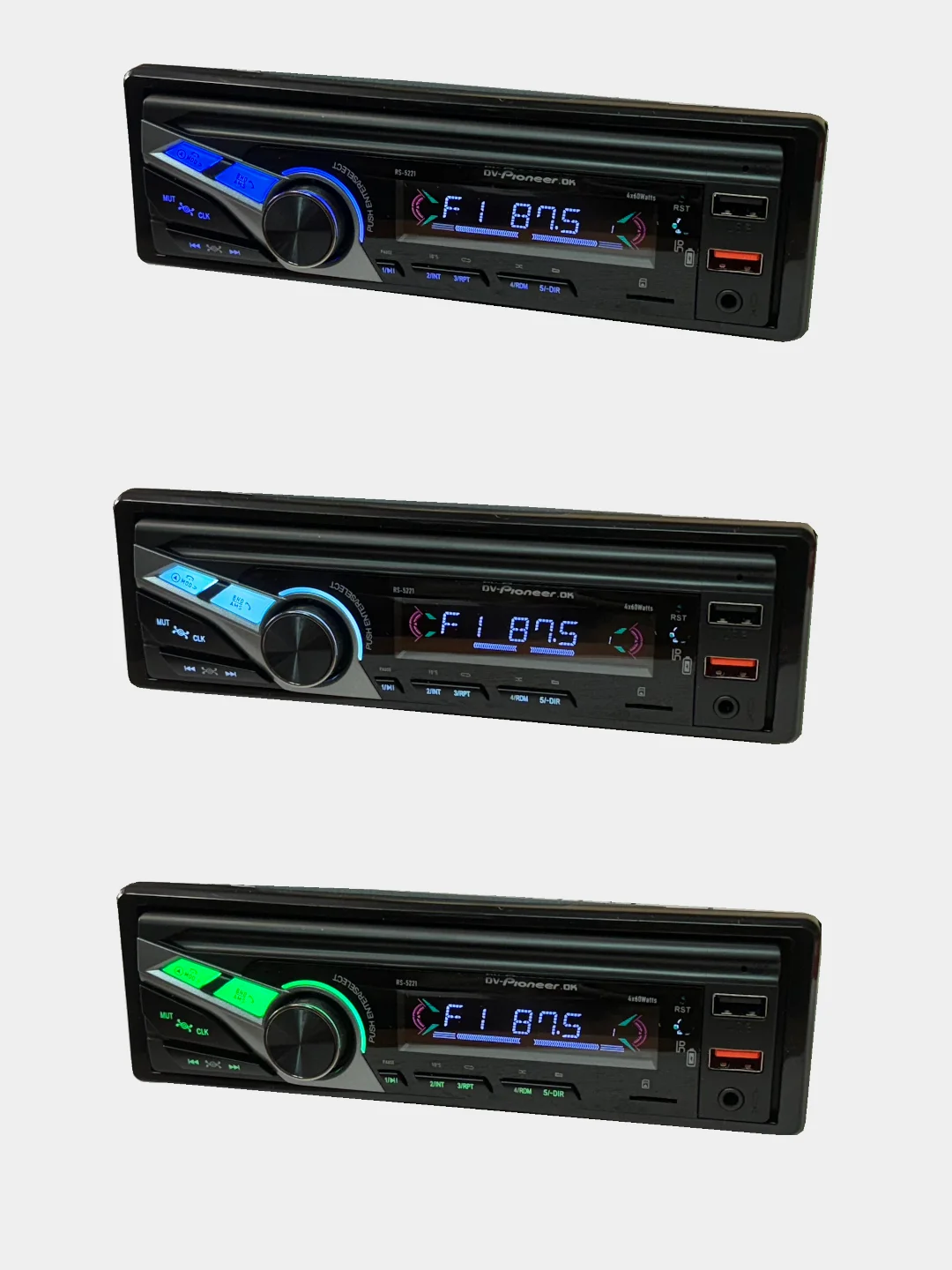 Автомагнитола 1 DIN RS-5221, Bluetooth, с громкой связью, 2 USB