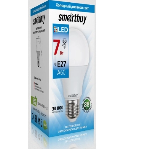 Светодиодная лампа smartbuy A60-07W/6000/E27