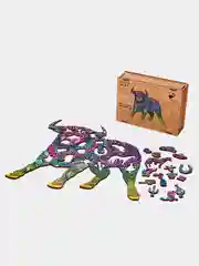 Деревянный фигурный пазл Active Puzzles "Храбрый бык", 37 х 35 см, 170 деталей