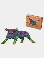 Деревянный фигурный пазл Active Puzzles "Храбрый бык", 37 х 35 см, 170 деталей