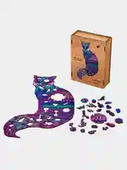 Деревянный фигурный пазл Active Puzzles "Магическая кошка", 28 х 40 см, 161 деталь