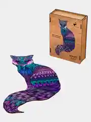 Деревянный фигурный пазл Active Puzzles "Магическая кошка", 28 х 40 см, 161 деталь