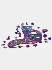 Деревянный фигурный пазл Active Puzzles "Магическая кошка", 28 х 40 см, 161 деталь