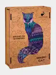 Деревянный фигурный пазл Active Puzzles "Магическая кошка", 28 х 40 см, 161 деталь