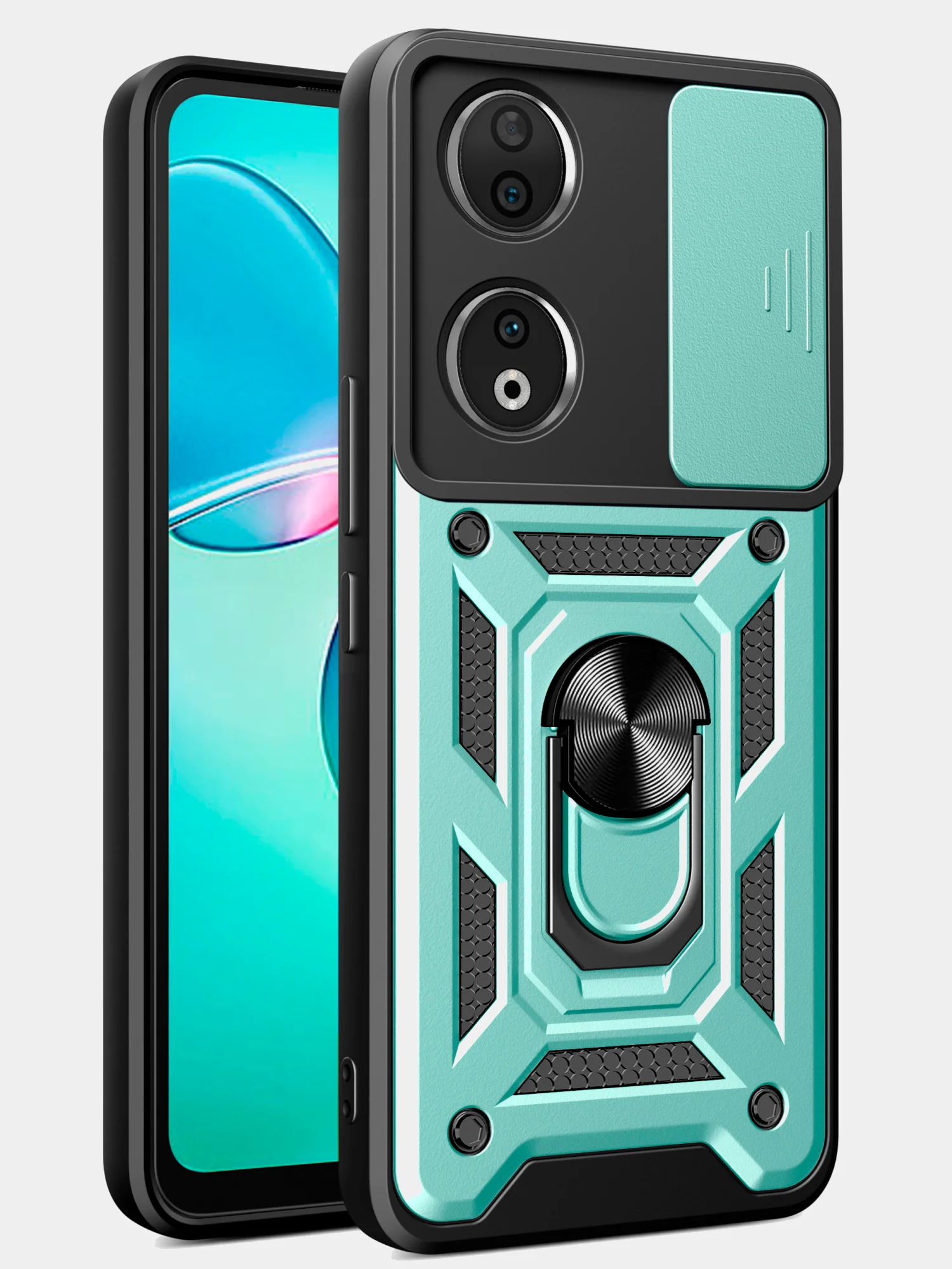 Зеленый чехол противоударный armors для Honor 90 / Хонор 90 с защитой камеры